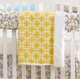 Yellow Metro Crib Skirt - 17" Drop - Sample - liz-and-roo-fine-baby-bedding.myshopify.com - 2