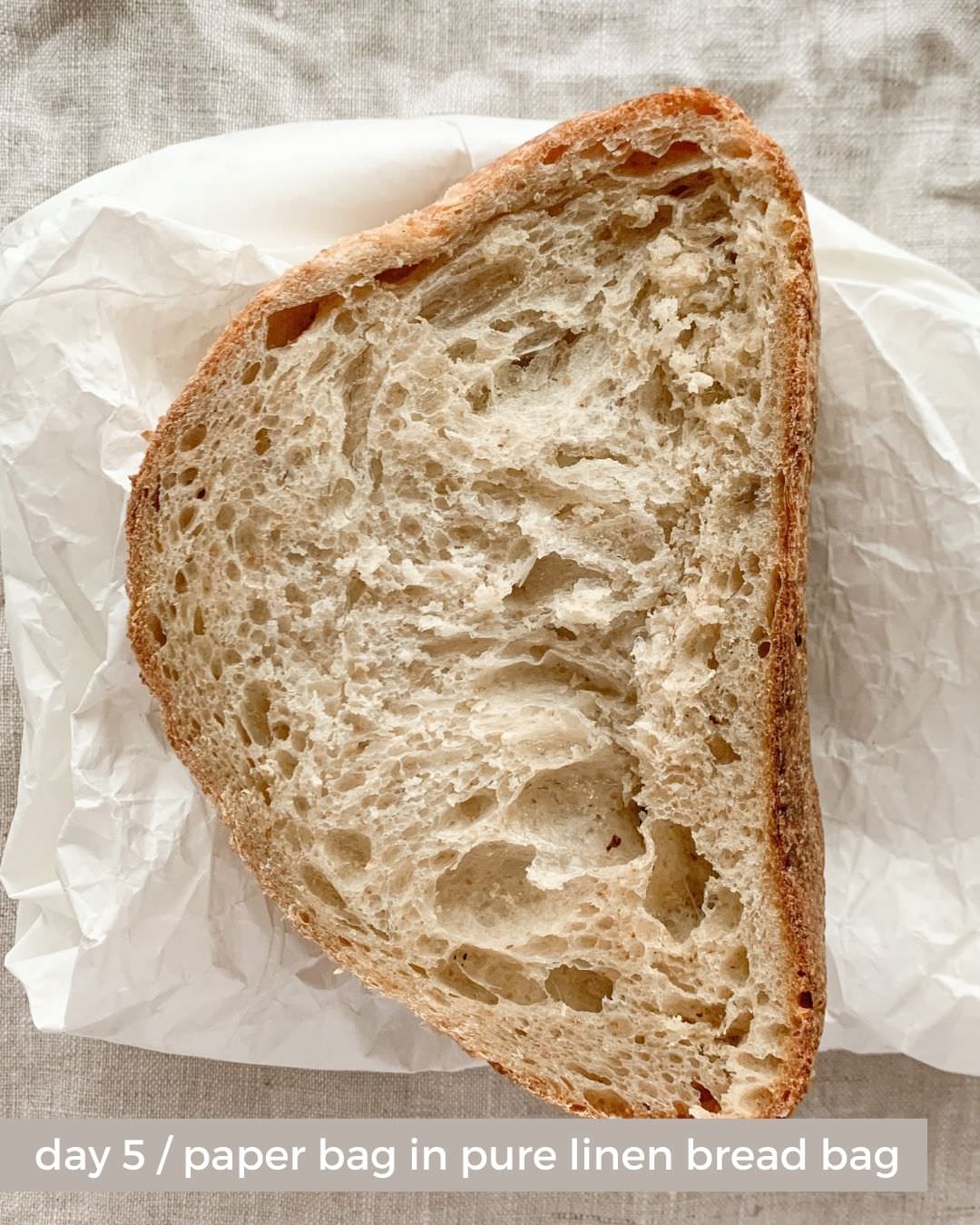pure linen bread bag vs Linen Bread Bag day 5