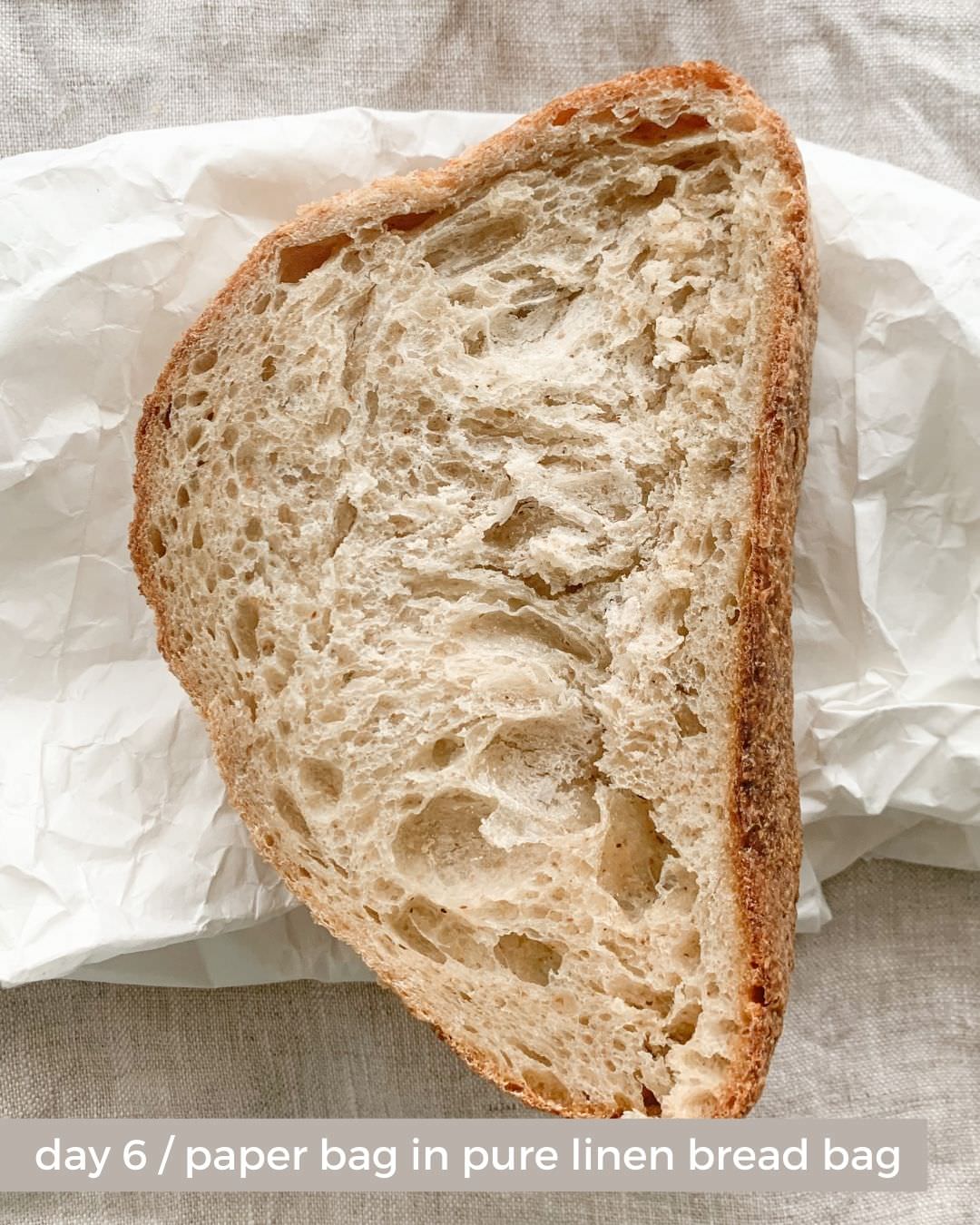 pure linen bread bag vs Linen Bread Bag day 6