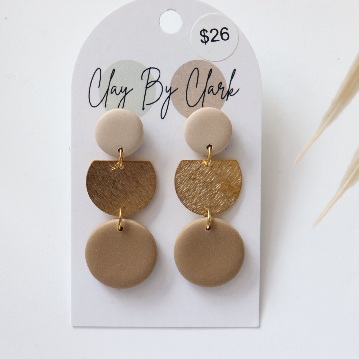 Neutral Brass Tan Dangle