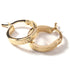 14K Gold Medium Cross Penned Hoop Earring