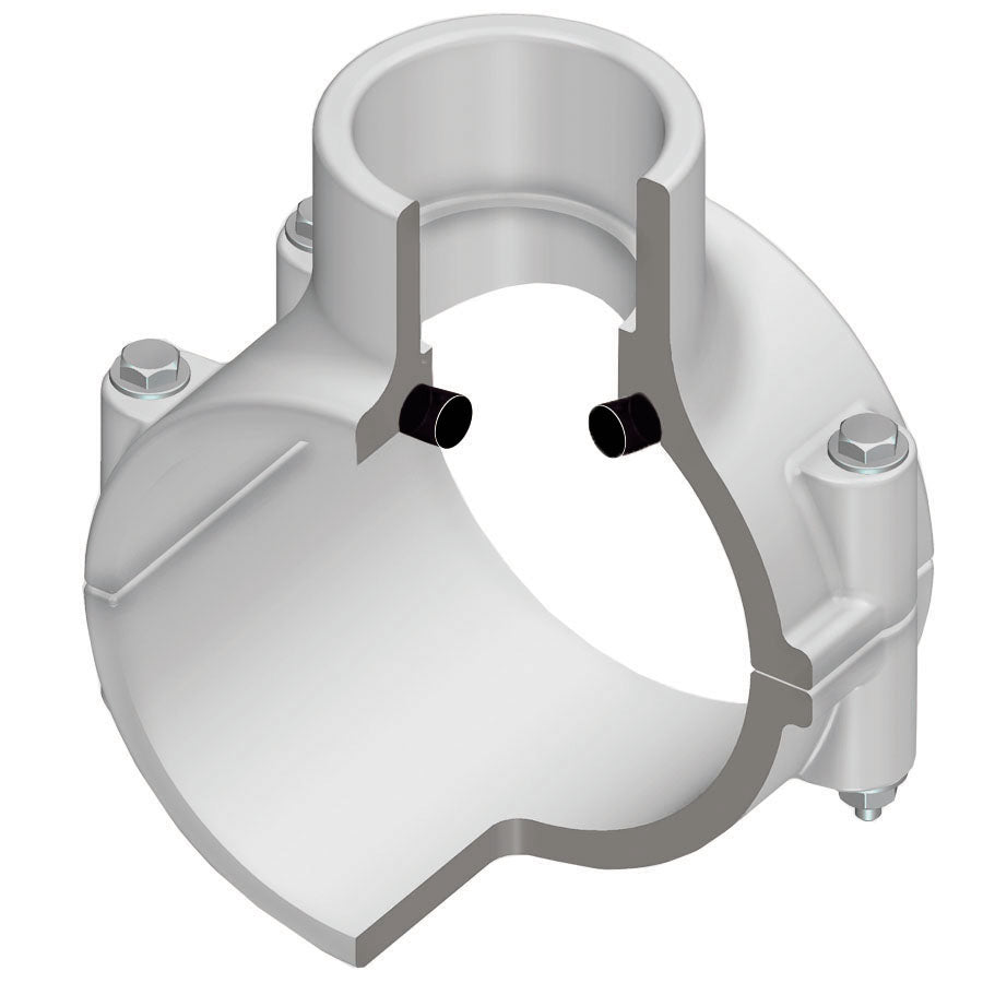 466-624 | 10X4 PVC CLAMP SADDLE SOCKET BUNA ZINC BOLT | (PG:046) Spears