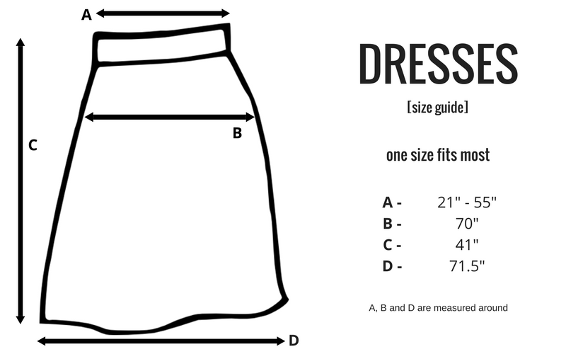 size guide bohemian island maxi dresses