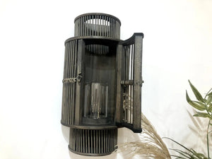 Black Bamboo Wall Lantern