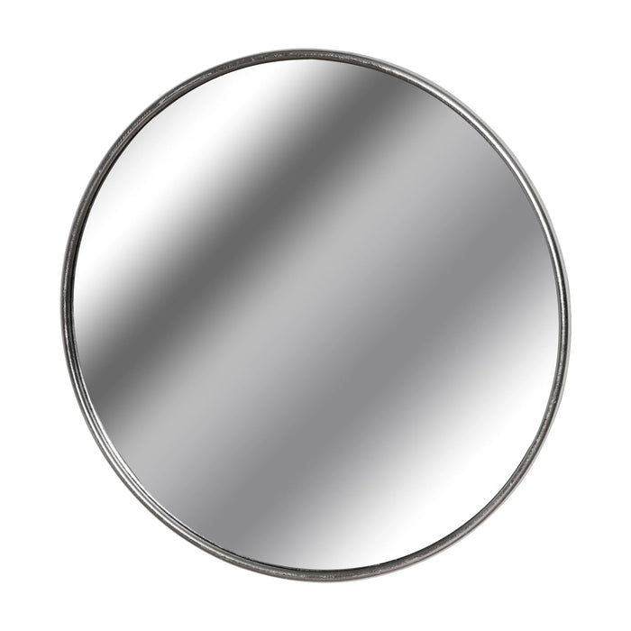 Large Round Silver Edge Mirror