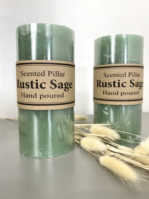 Sage Scented Pillar Candles - 3 Sizes