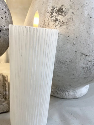 Deluxe Ribbed LED Candle - 3 Sizes