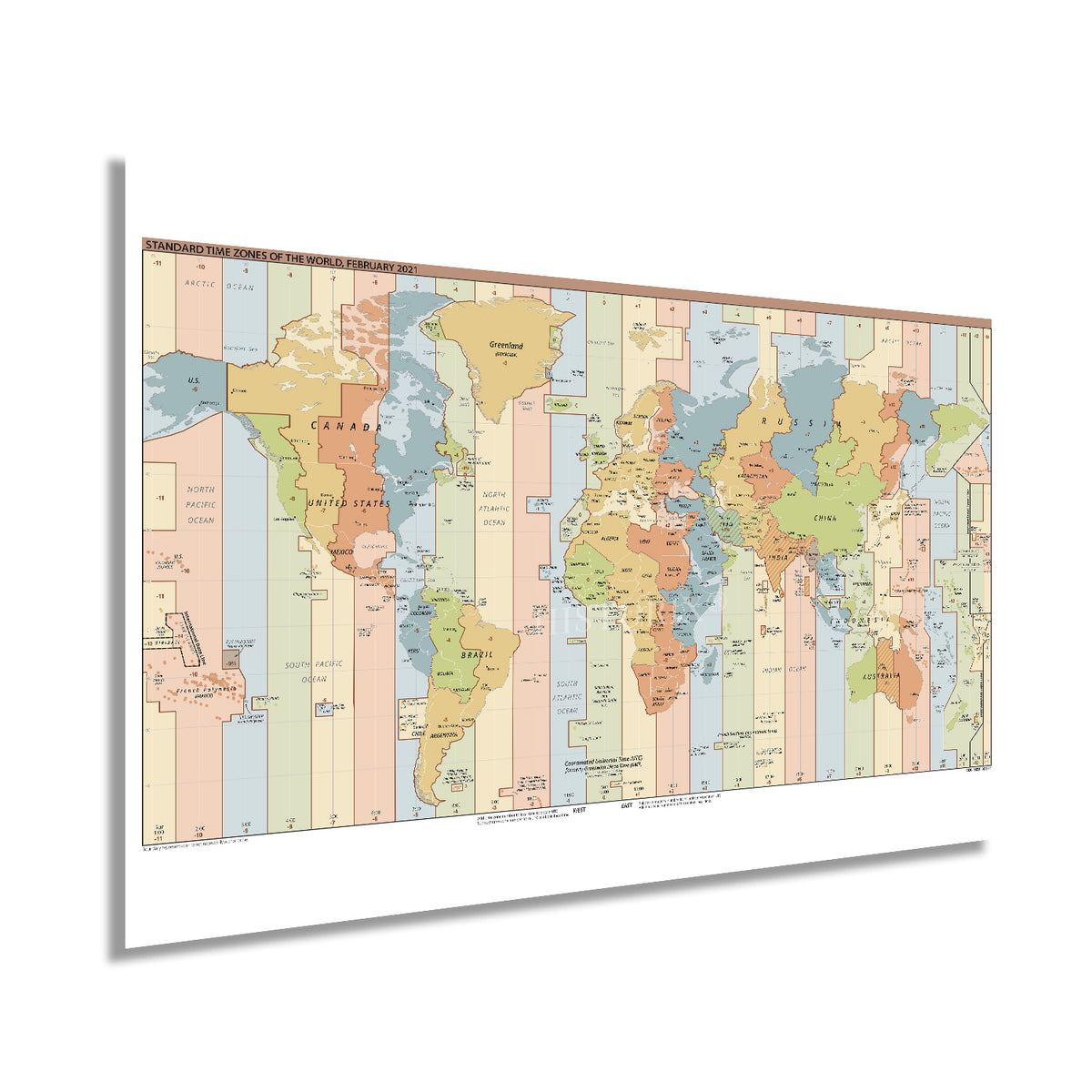 koepel Aan de overkant verhoging 2021 Standard Time Zones of the World Map Wall Art Print – Historic Prints