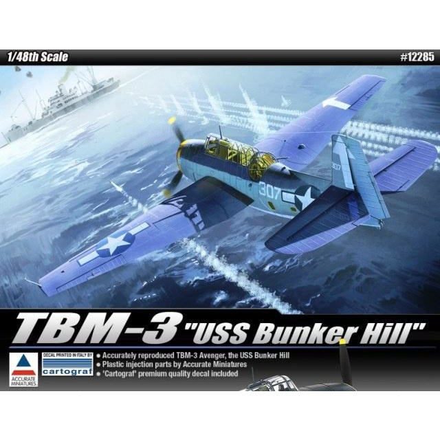 #12285 TBM-3 "USS Bunker Hill" Airplane Academy Hobby Model Kit 1/48 