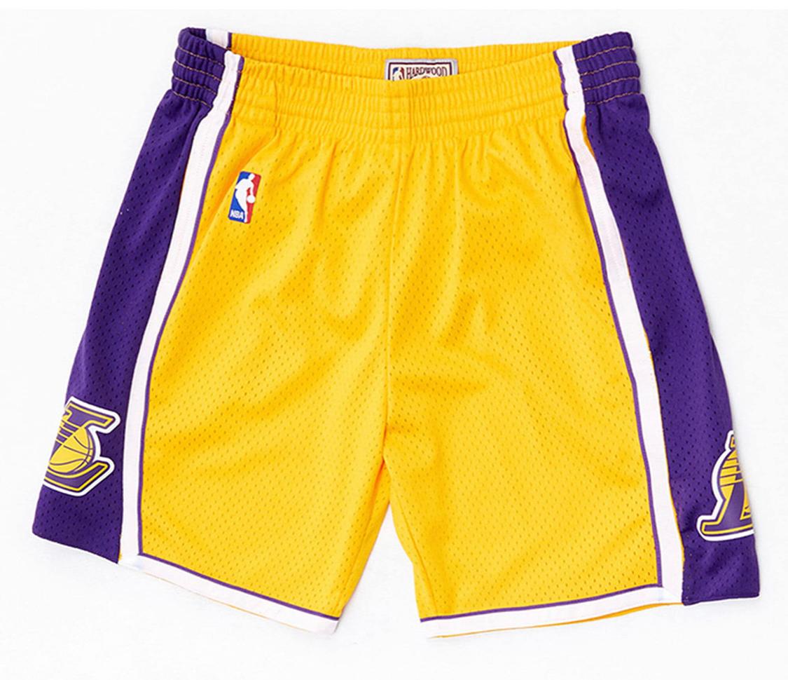 and Ness Los Angeles NBA Swingman Yellow Shorts – Sports World