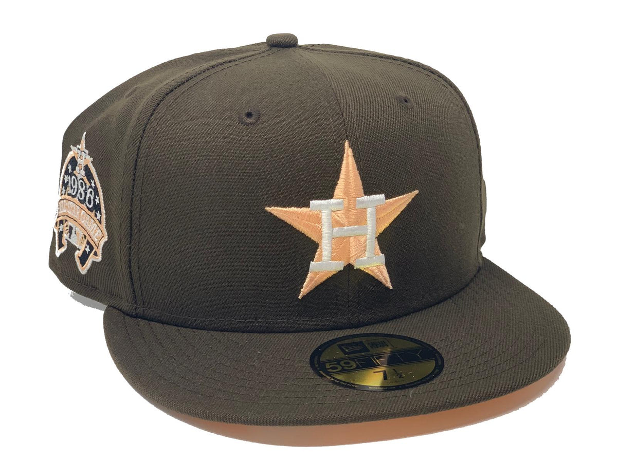 HOUSTON ASTROS 1986 ALL STAR GAME BROWN PEACH BRIM NEW ERA FITTED HAT ...