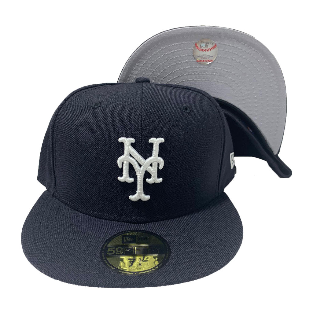 new york mets navy blue fitted hat