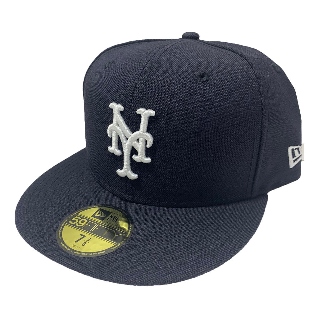 new york mets navy blue fitted hat