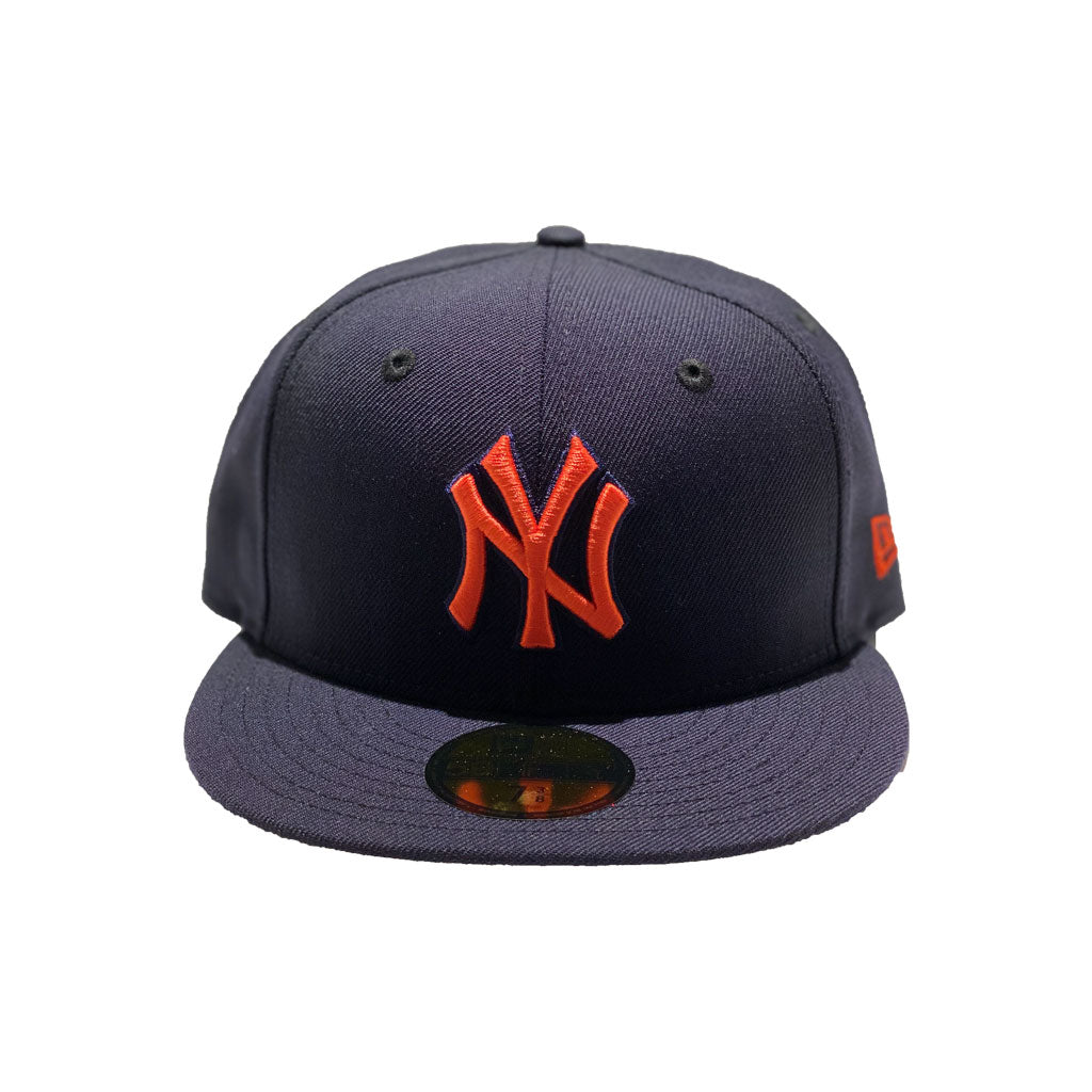 blue and orange yankee fitted