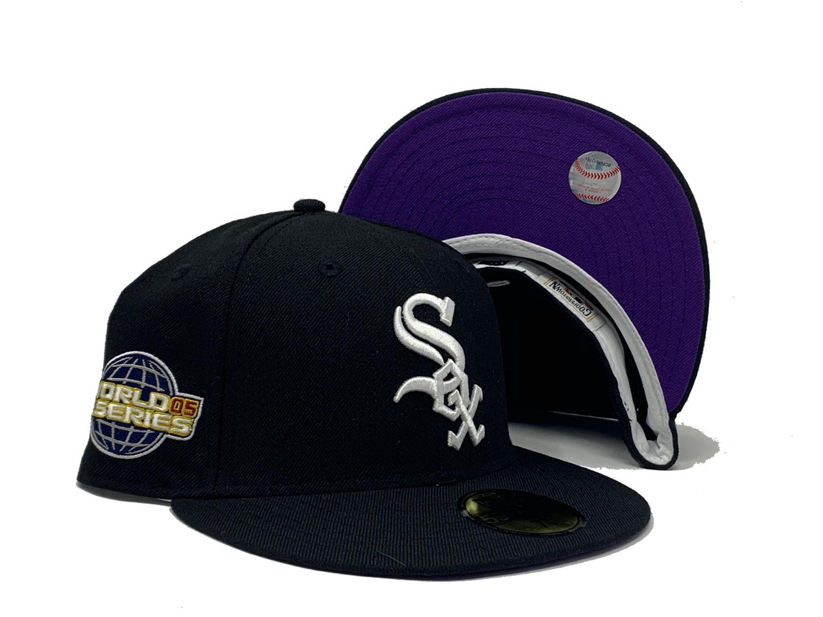 purple white sox fitted