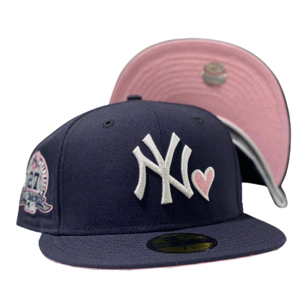 yankee hat with heart pink brim