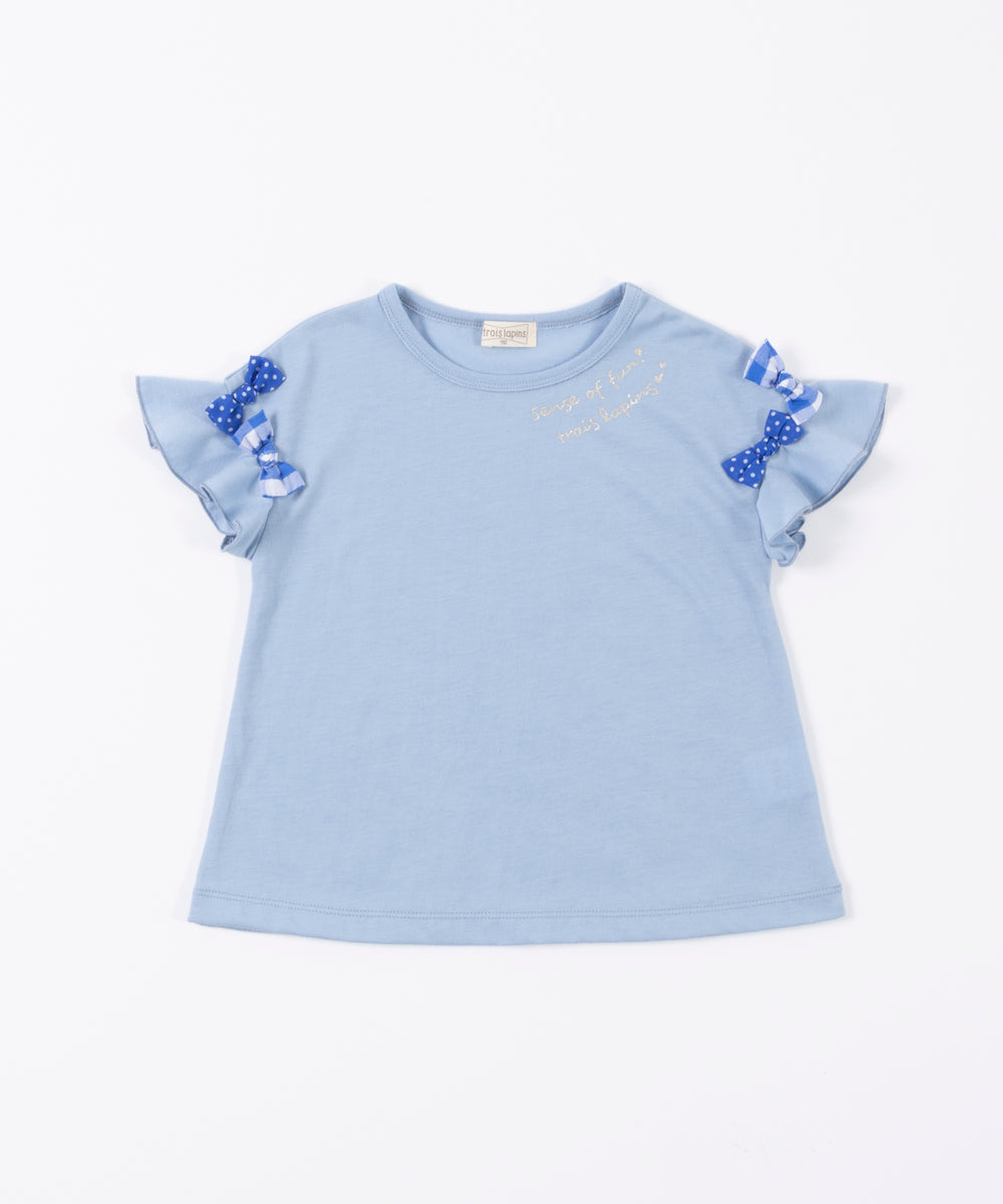 troislapins(トロワラパン)袖リボンモチーフ半袖Tシャツ(100～160cm