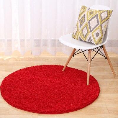bureze rojo alfombra de piel sintética de pelo largo Shaggy alfombra redonda