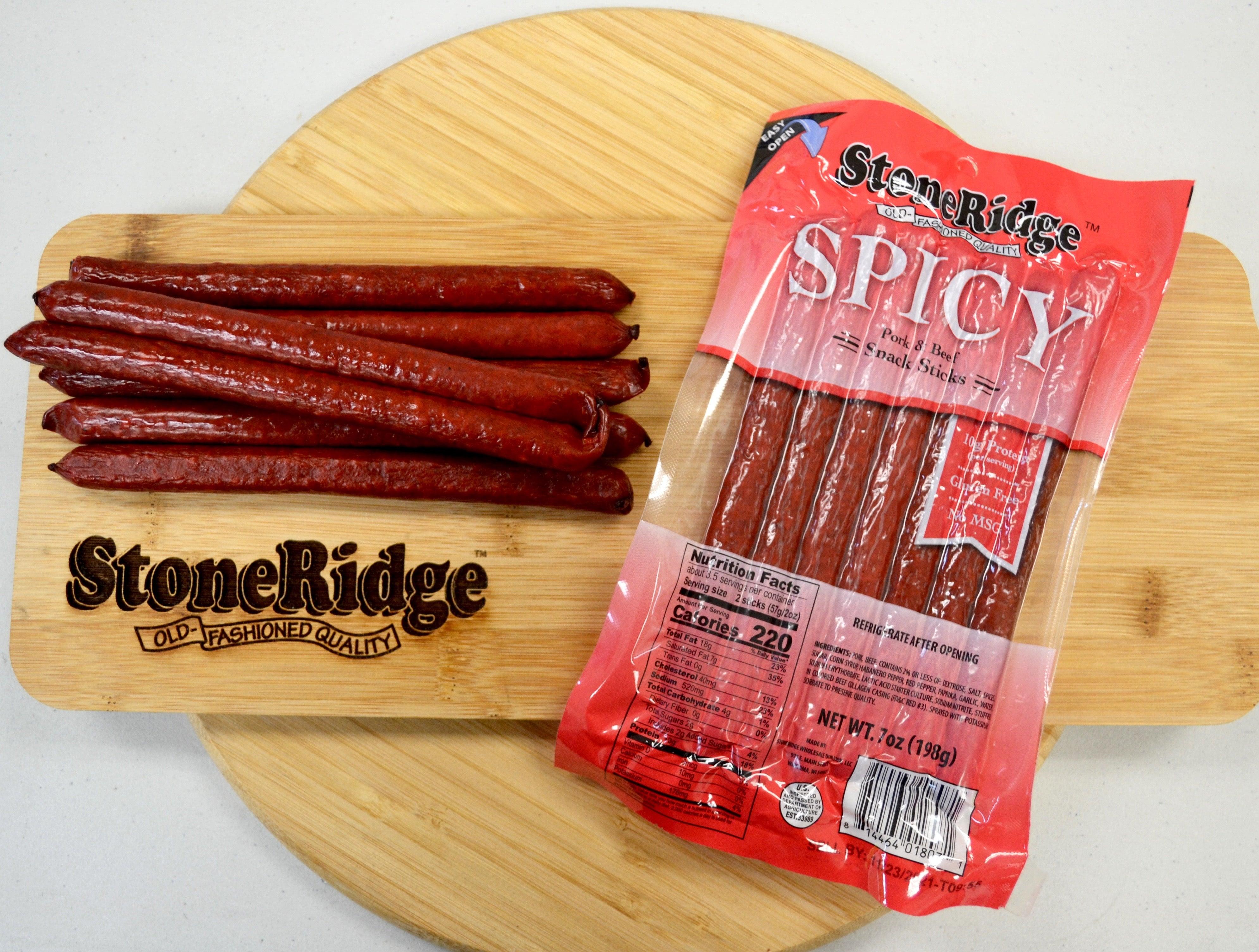 Spicy Meat Sticks (7 oz/sticks) | StoneRidge Meats &amp; Cheeses