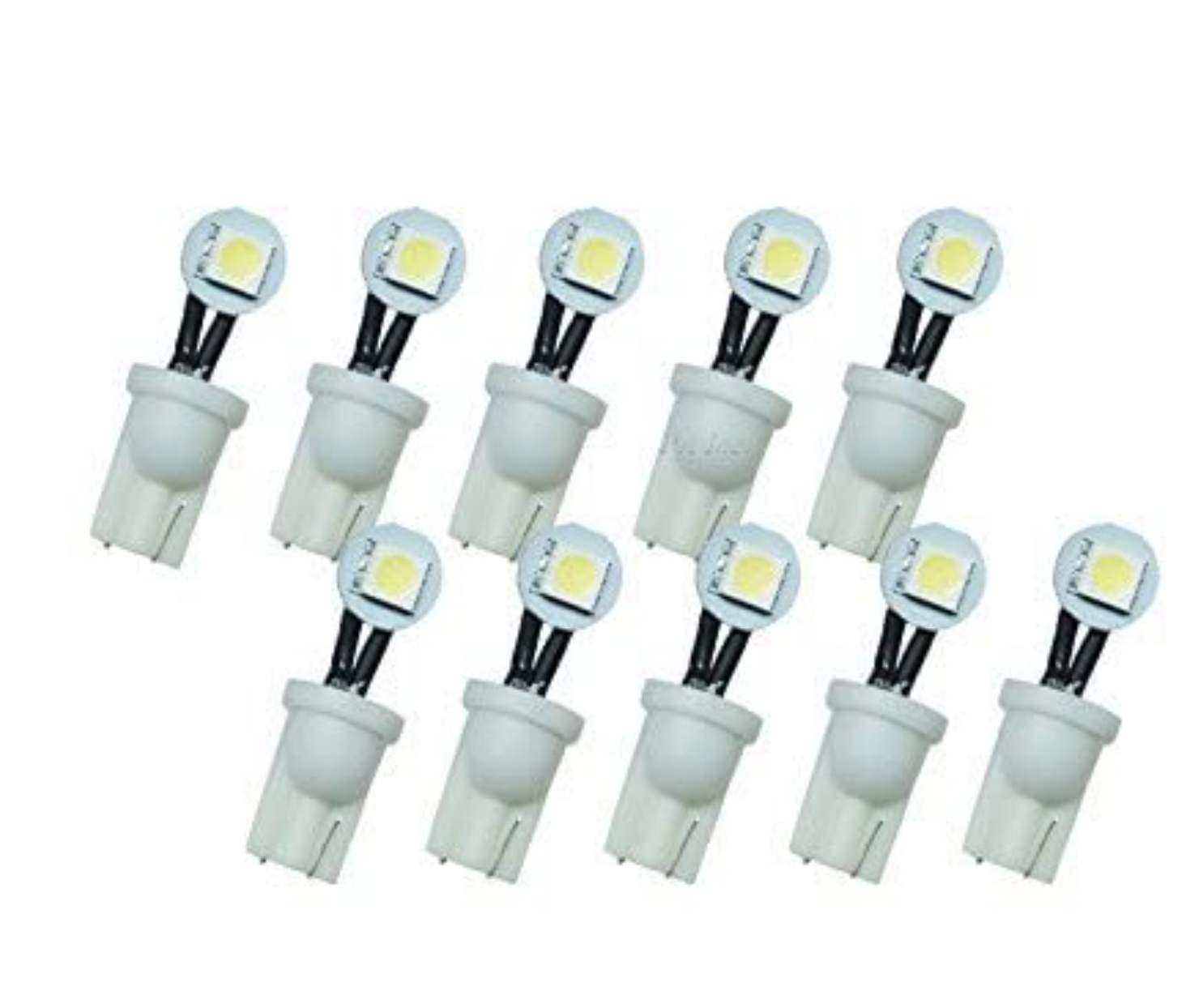 RetroArcade.us ra-pb-led-t10-y-cc-10pk 10 Pack Pinball Replacement Bulb led 6.3 Volt ac 555 Clear Wedge Base t10 Yellow concave 