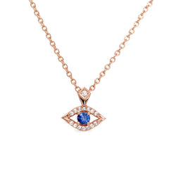 rose gold evil eye necklace 