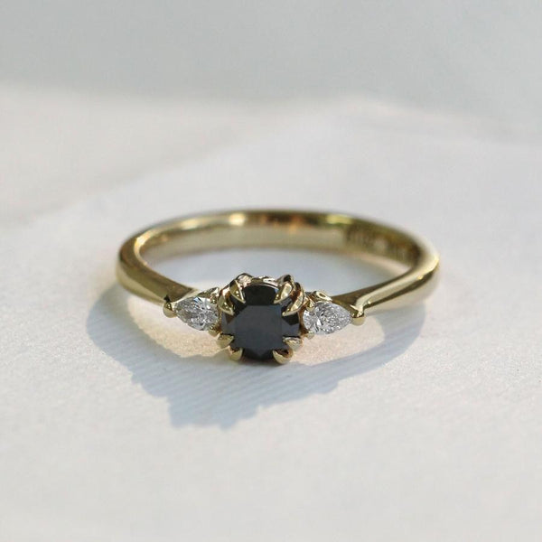 black diamond gold ring different engagement rings 
