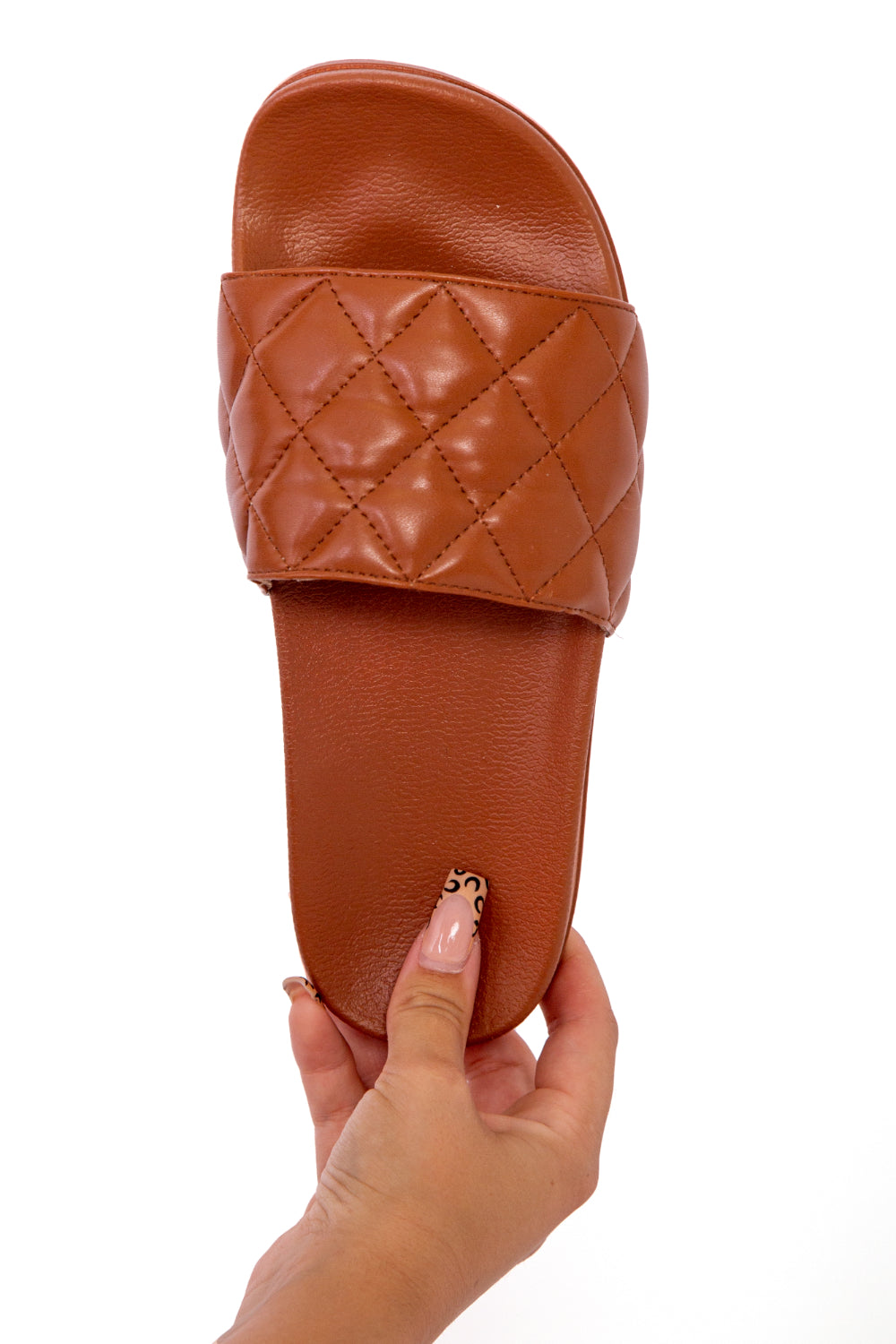 Brown Quilted Flats Padded
