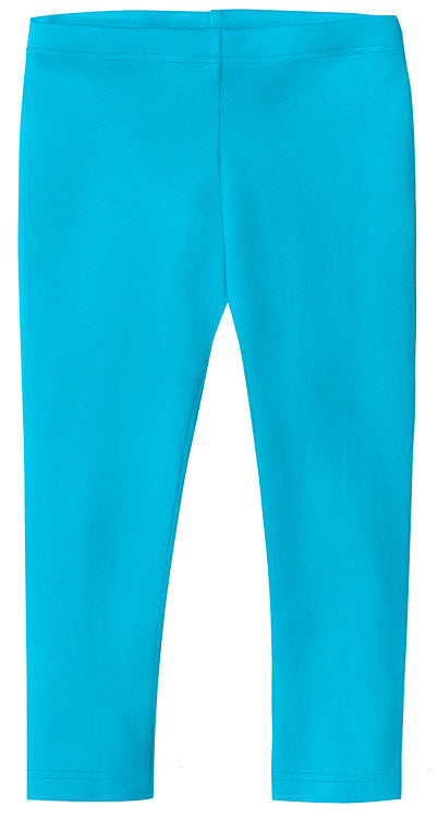 Girls Cotton Capri Leggings | Turquoise - City Threads USA