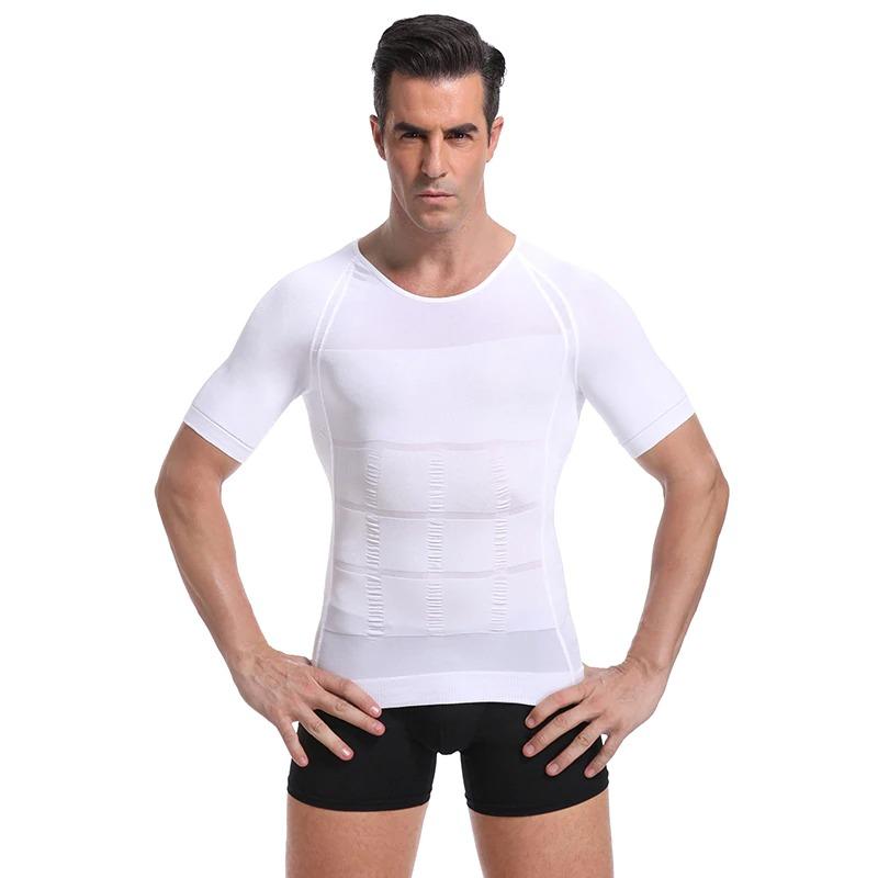 Men's Slimming High Compression Shaping Undershirt T-Shirt – Fitness