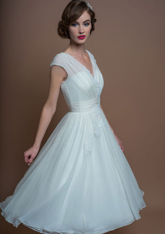 Fifties style tea length wedding dress