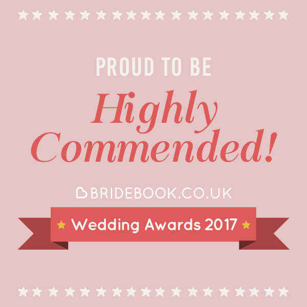 FairyGothMother has  been Highly Commended (runner-up) as wedding dress supplier in the Bridebook.co.uk Wedding Awards 2017