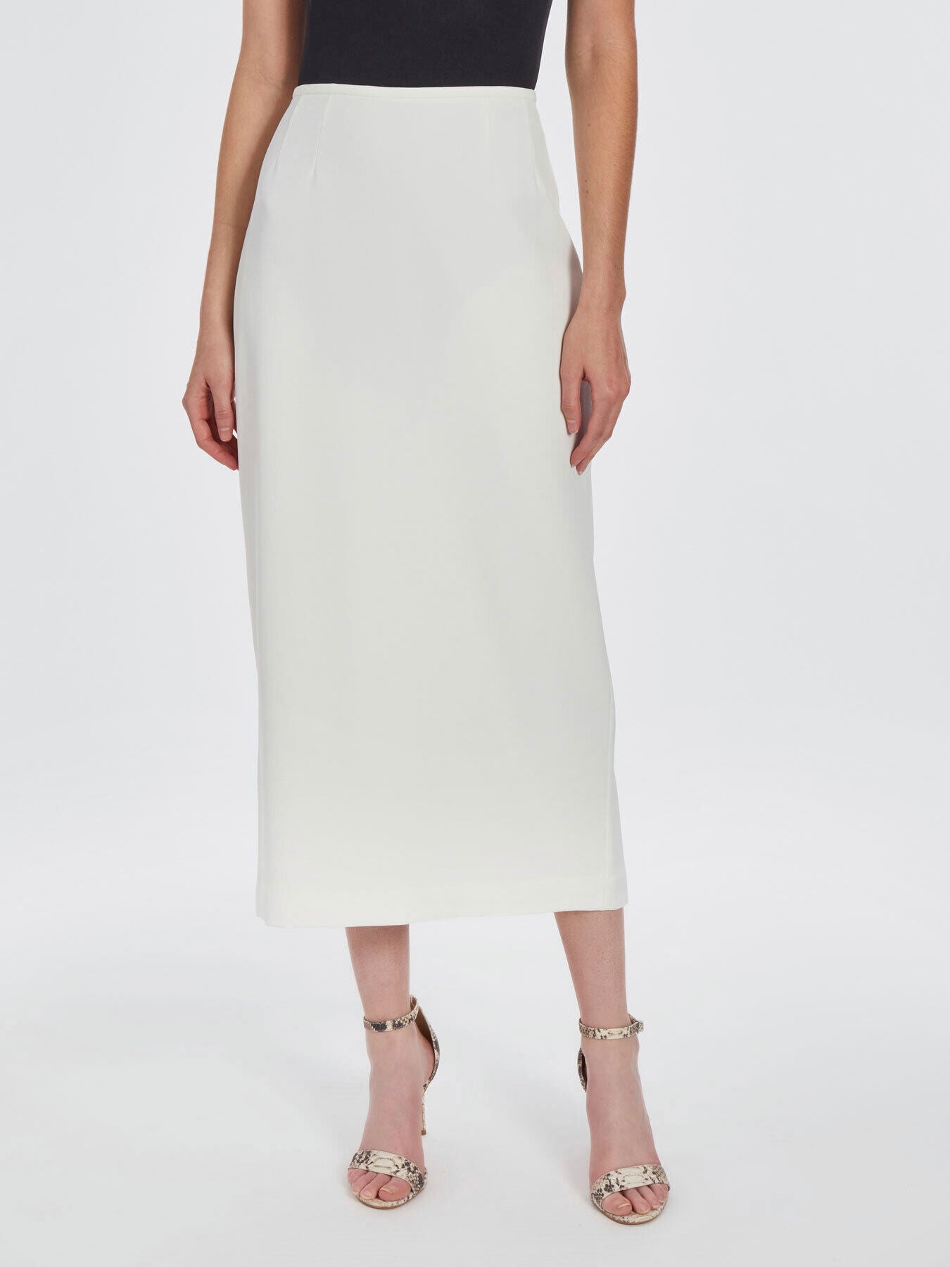 Crepe Column Skirt