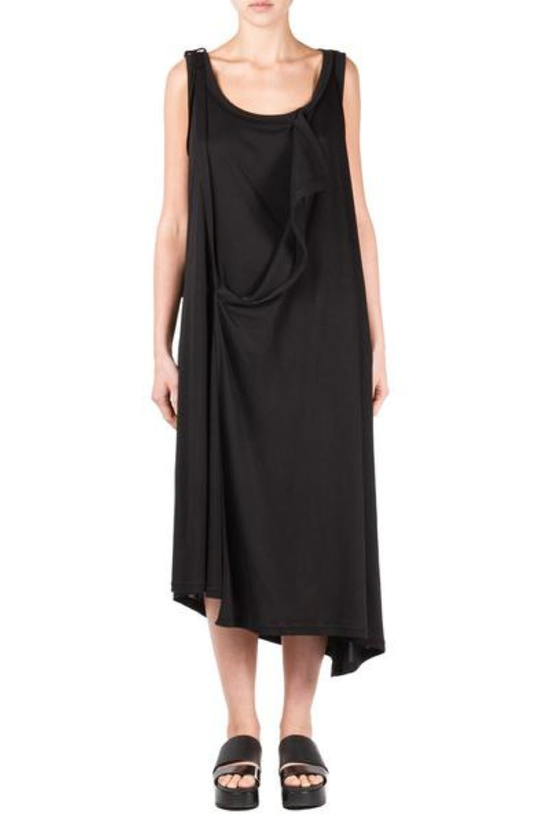 yohji yamamoto smooth gauze draped dress