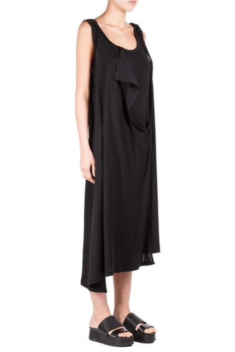 yohji yamamoto smooth gauze draped dress