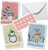 Cute Animal Christmas Cards Assorted - 54 Pieces Set - Includes 18 Pcs Each Cards, Envelopes, Stickers. Happy Holiday Cards For Your Loved Ones