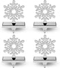 4 Pieces Snowflake Stocking Holder Perfect for Hanging Stockings - Sturdy Christmas Stocking Holders for Fireplace Mantle and Christmas Decorations
