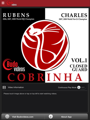 Cobrinha BJJ Vol 1 - Closed Guard - ipad main title screen image