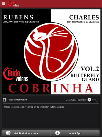 Cobrinha BJJ Vol 2 - Butterfly Guard - ipad main title image