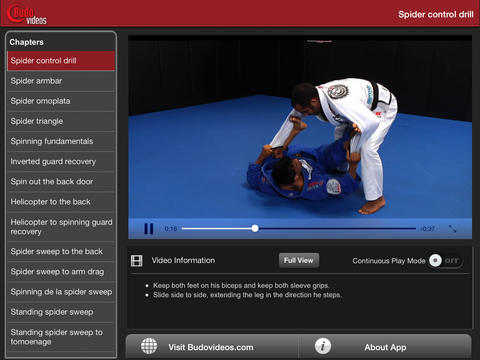 Cobrinha BJJ Vol 4 - Spider Guard - ipad landscape menu image