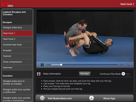 Gokor Leglock Encyclopedia Vol. 5 - Leg Lock Escapes & Counters - ipad landscape menu image