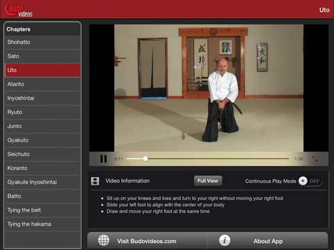 Complete Introduction to Muso Shinden Ryu Iaido with Didier Boyet - ipad landscape menu image