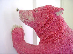 Bear made out of pink chewing gum
