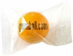 Custom printed gumball in clear cello package