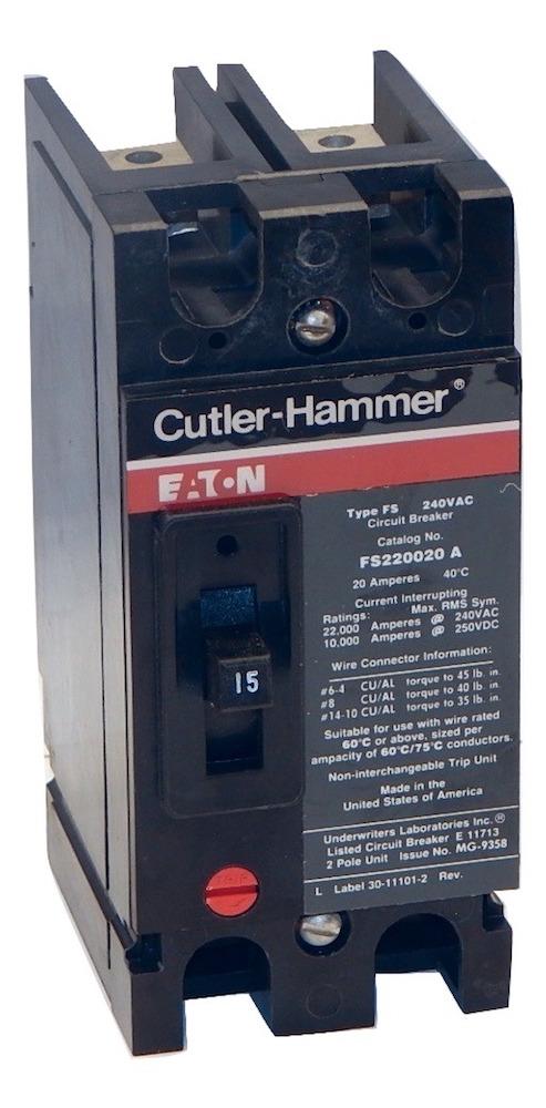 CUTLER HAMMER FS220015A 2 POLE 15 AMP 240 VOLT CIRCUIT BREAKER NEW EC2015 