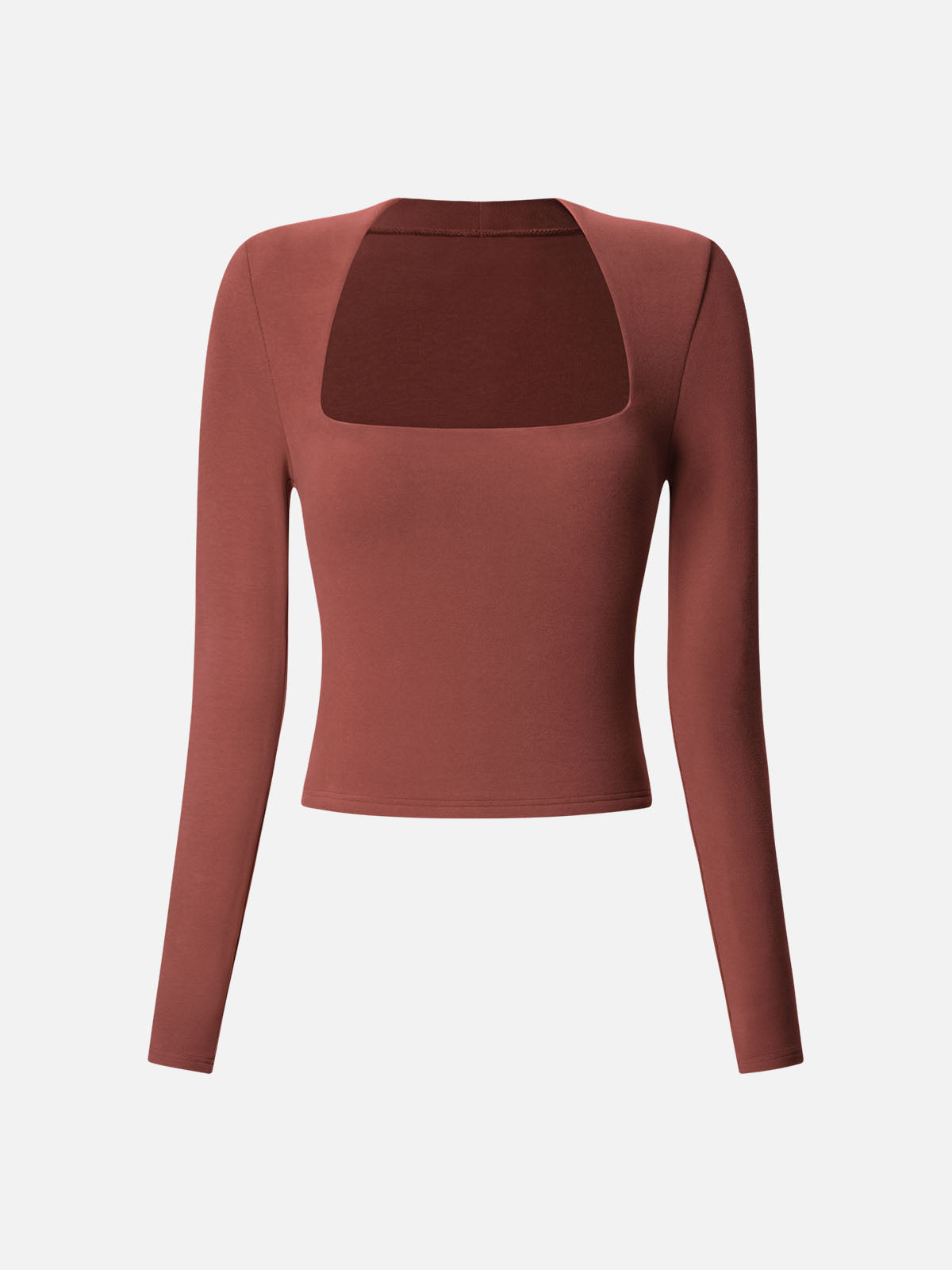 Eco-Mousse™ Brushed Tapered Square Neck Long Sleeve Top