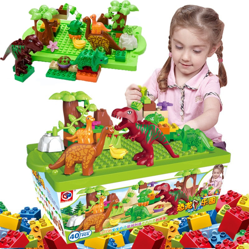 40 piece dinosaur building blocks