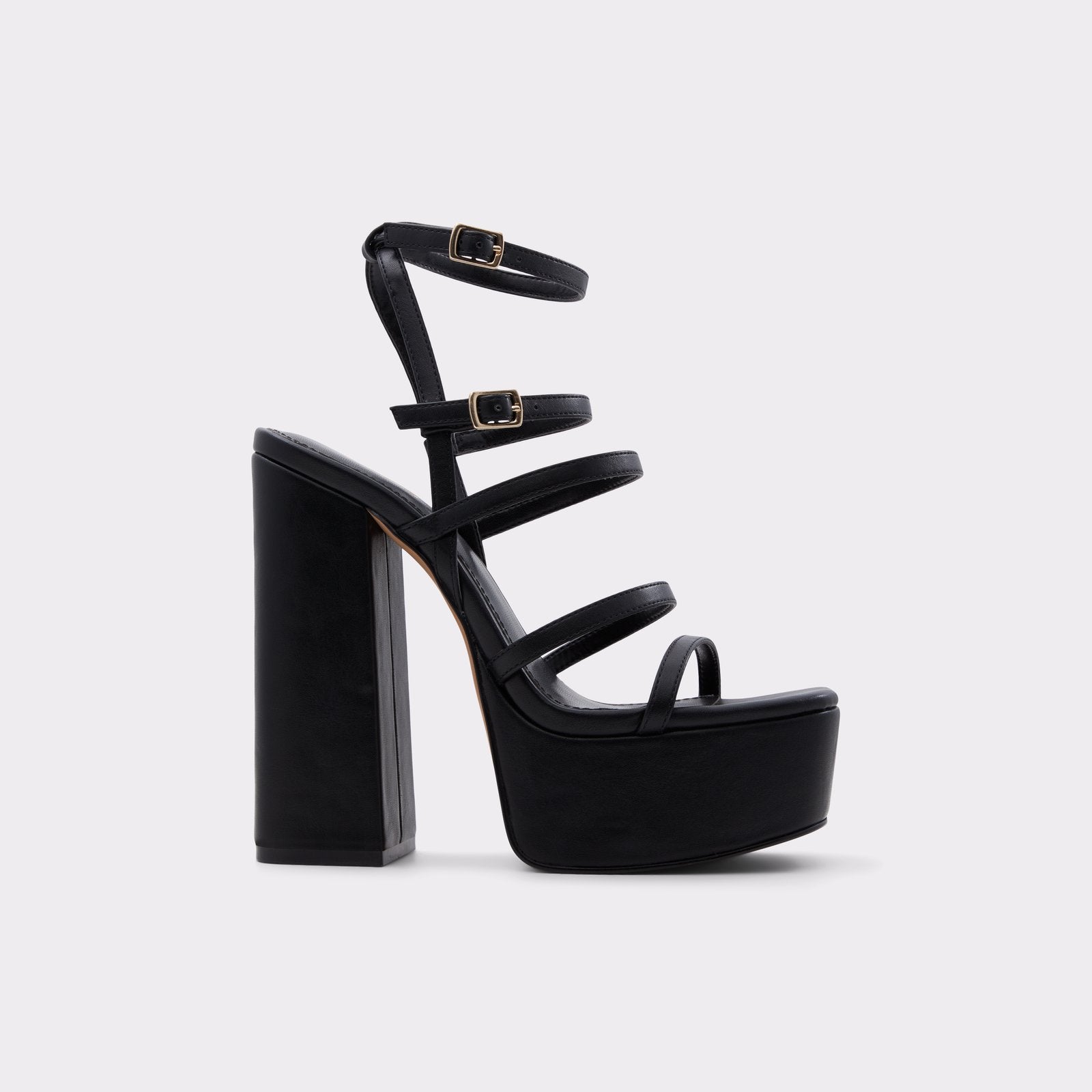 Aldo Women’s Pillow Walk Comfortable Strappy Platform Heeled Sandals Darling (Black)