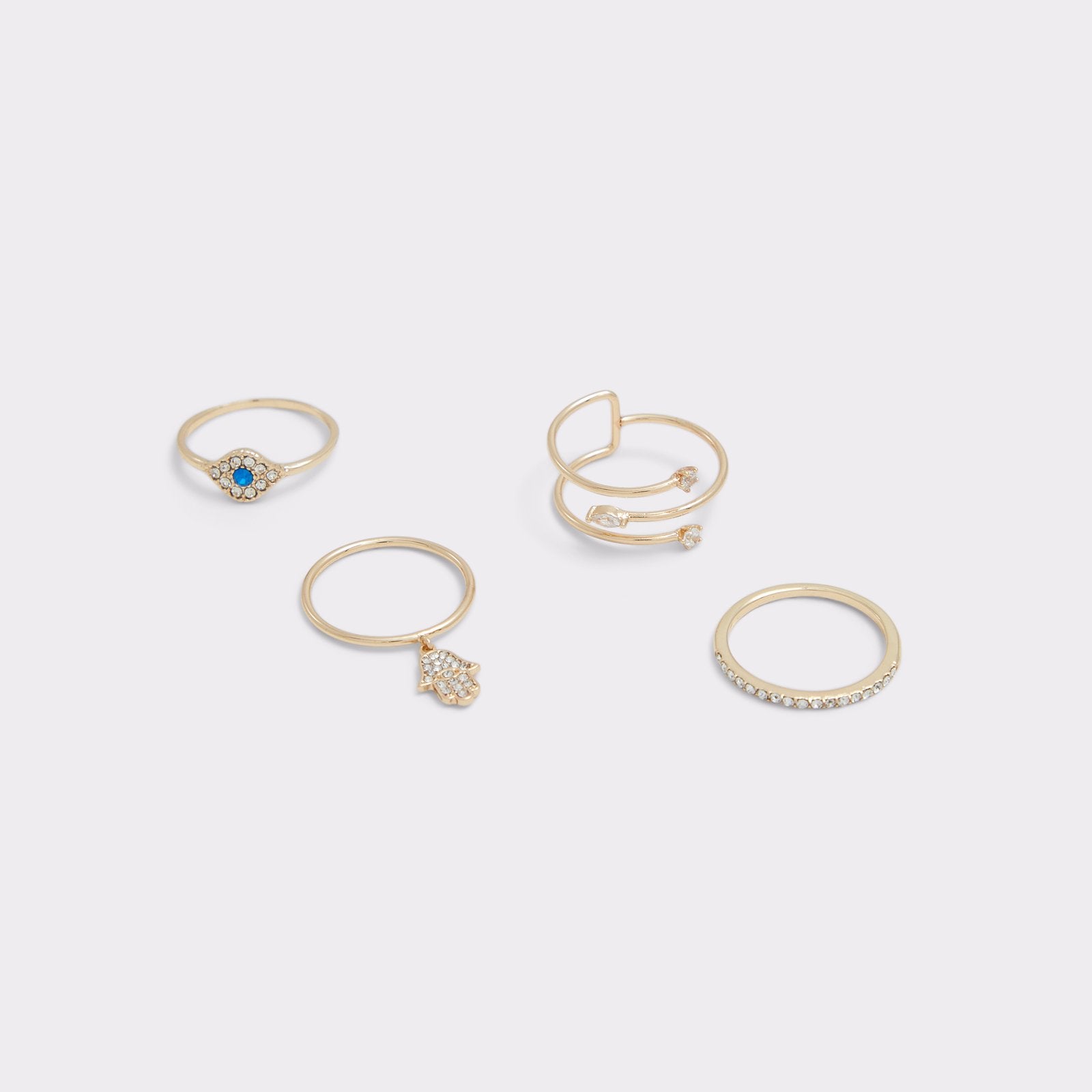 Aldo Women’s Multi Pack Of Gold Rings Garie (Light Blue)