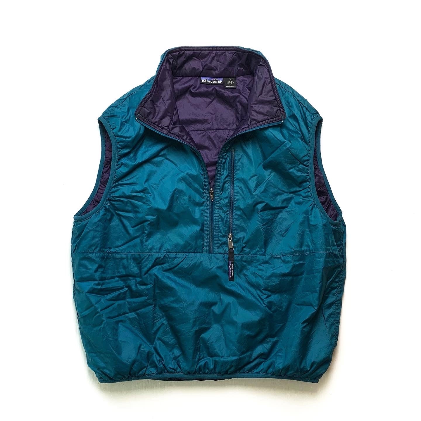 SP'96 Patagonia Puffball Vest, Teal/Purple (L)