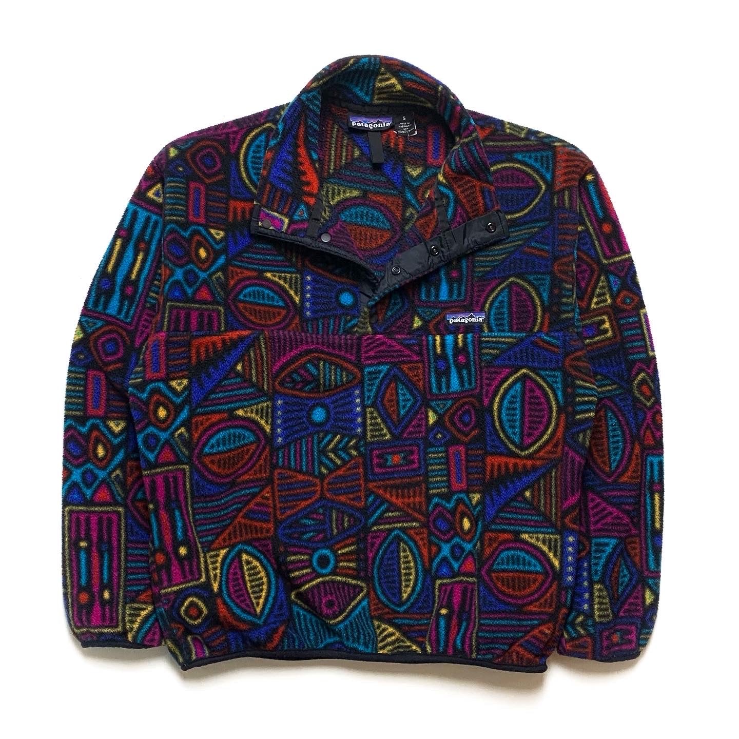 SP95 Patagonia Printed Synchilla Snap-T, Aboriginal: Black (S